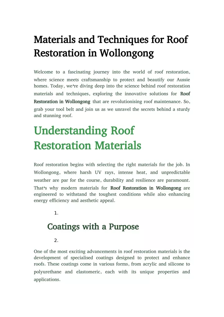 materials materials and restoration restoration