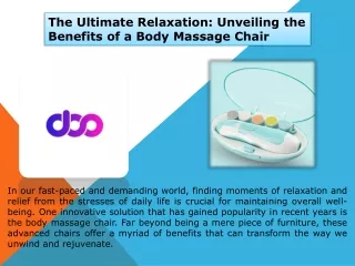 Body massage chair