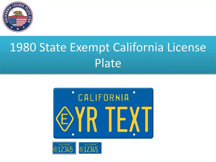 1980 state exempt california license plate