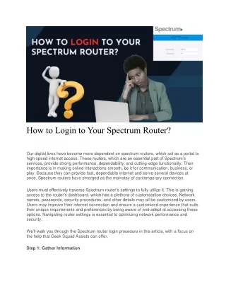 How to Login to Your Spectrum Router