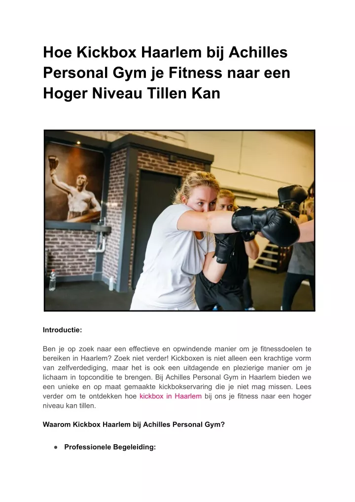 hoe kickbox haarlem bij achilles personal