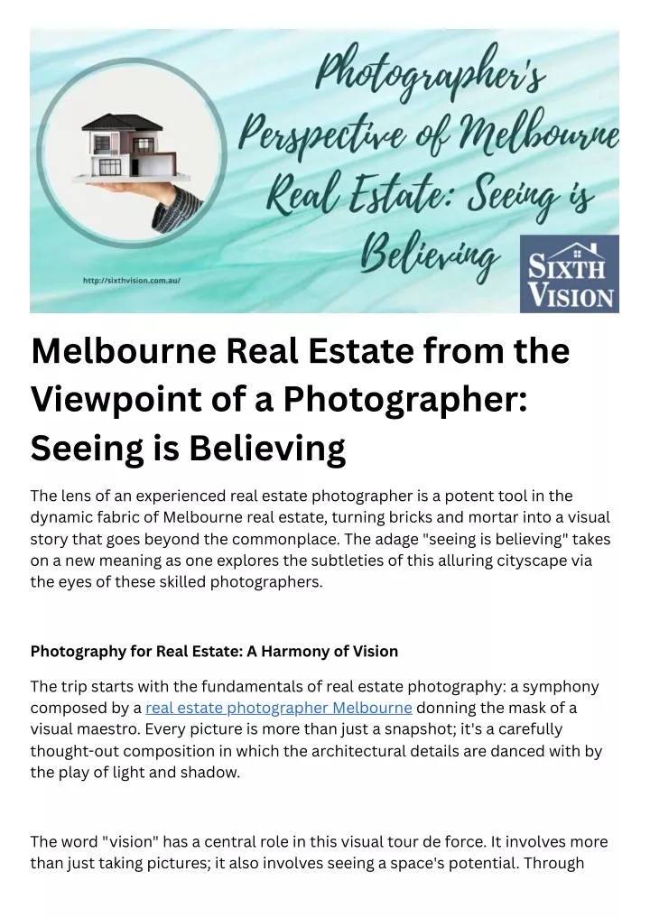 melbourne real estate from the viewpoint