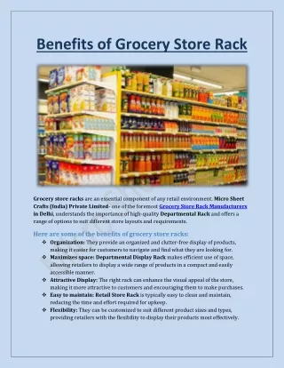 Benefits of Grocery Store Rack - Micro Sheet Crafts