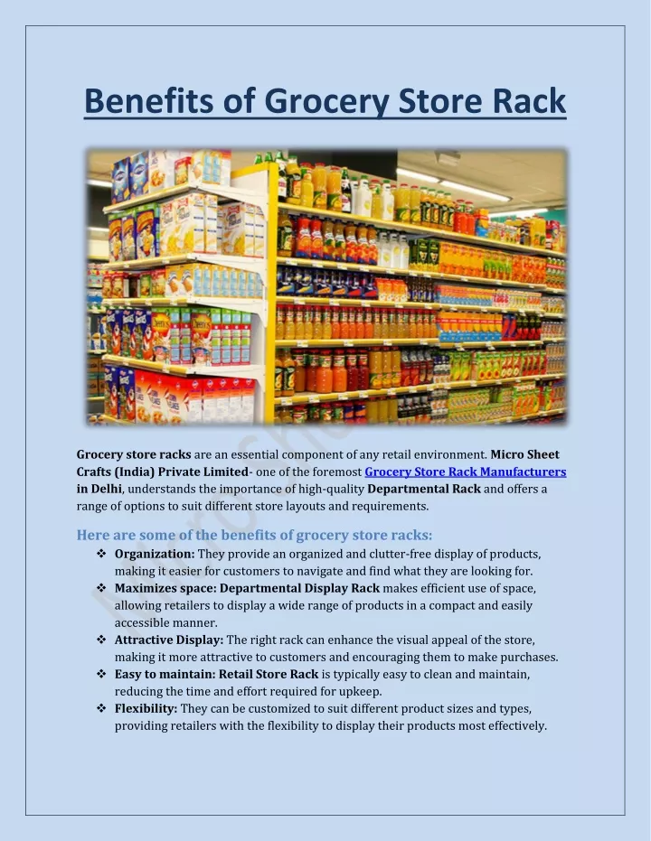 benefits of grocery store rack