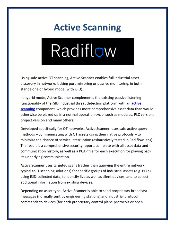 active scanning