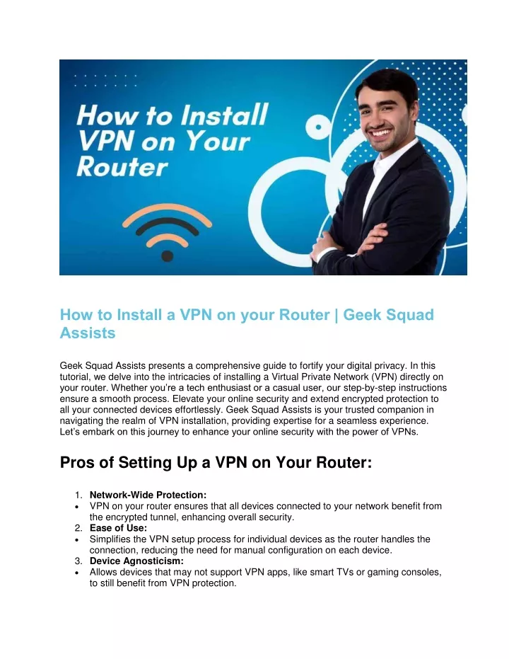 how to install a vpn on your router geek squad