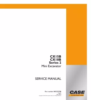 CASE CX15B Series 2 Mini Excavator Service Repair Manual