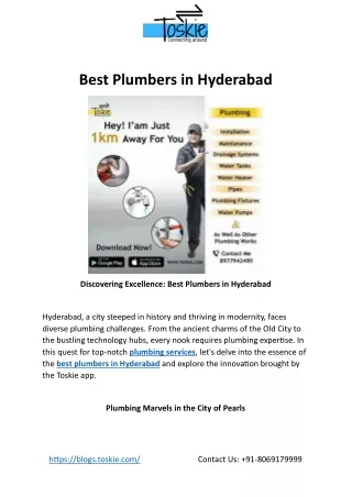 Best Plumbers in Hyderabad