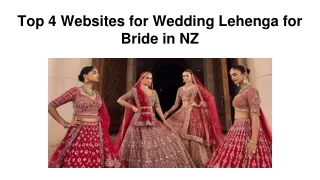 Top 4 Websites for Wedding Lehenga for Bride in NZ