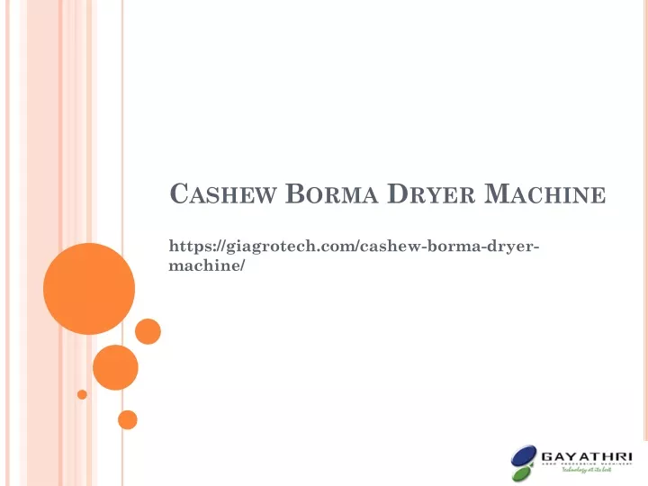 cashew borma dryer machine