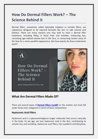 How Do Dermal Fillers Work? – The Science Behind it