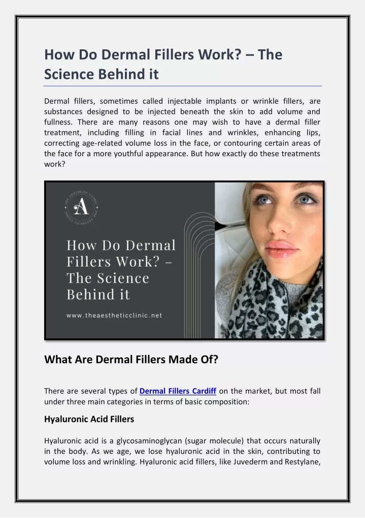 how do dermal fillers work the science behind it