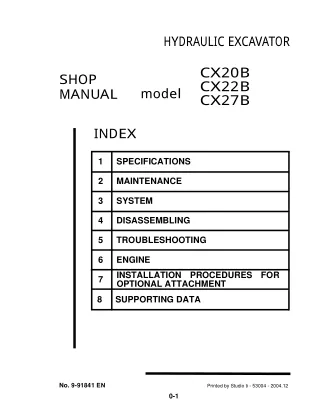 CASE CX27B MINI EXCAVATOR Service Repair Manual