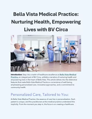 Bella Vista Medical Practice Nurturing Health Empowering Lives with BV Circa