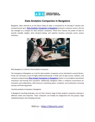 Hire Top Data Analytics Companies in Bangalore