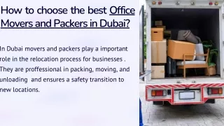 Office Movers and Packers In Dubai