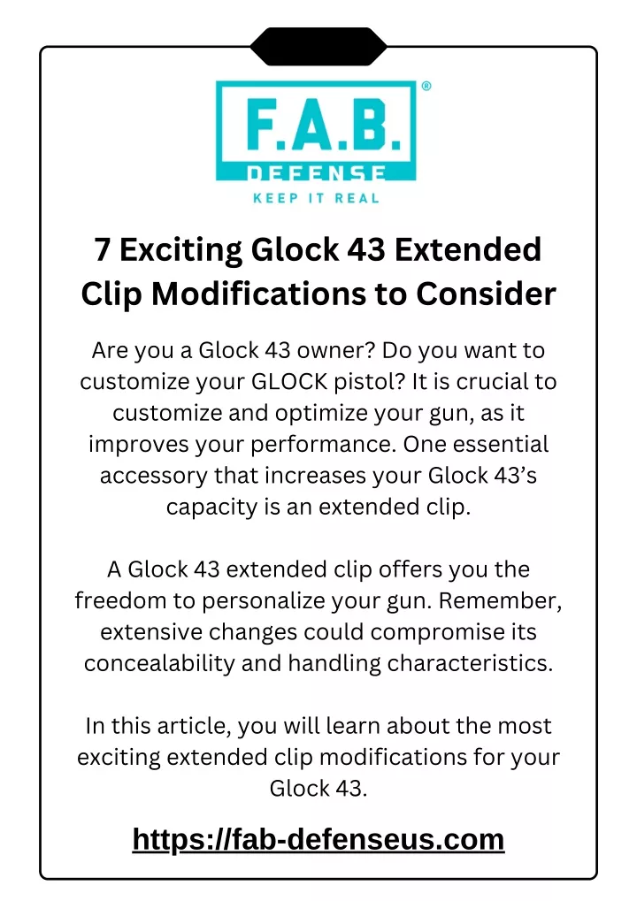 7 exciting glock 43 extended clip modifications