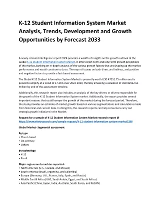 k 12 student information system market analysis