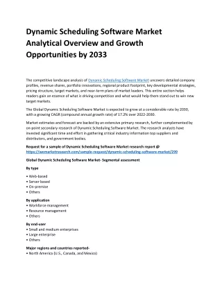 dynamic scheduling software market analytical