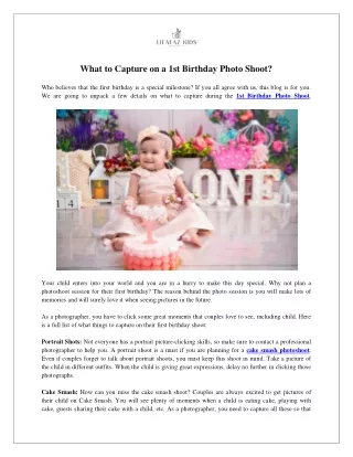 What to Capture on a 1st Birthday Photo Shoot?