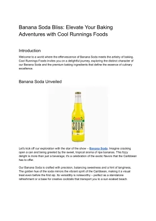 Banana Soda Bliss_ Elevate Your Baking Adventures with Cool Runnings Foods