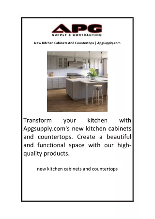 New Kitchen Cabinets And Countertops Apgsupply com