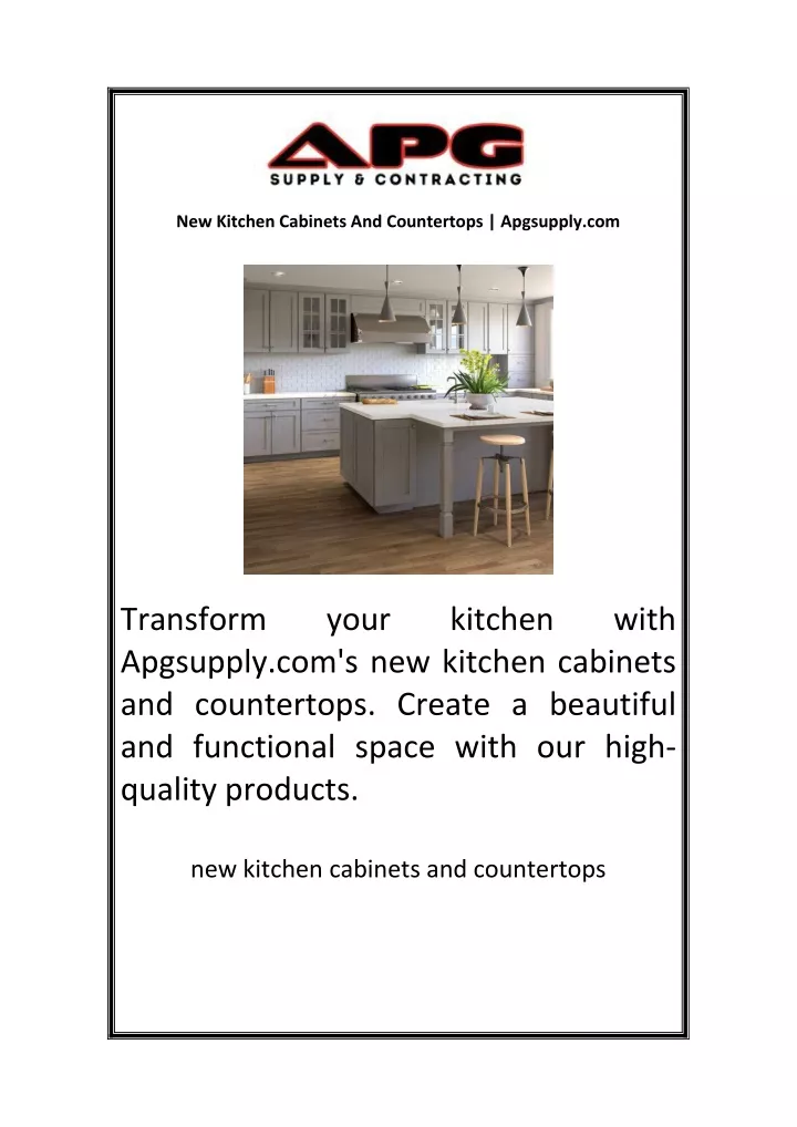 new kitchen cabinets and countertops apgsupply com