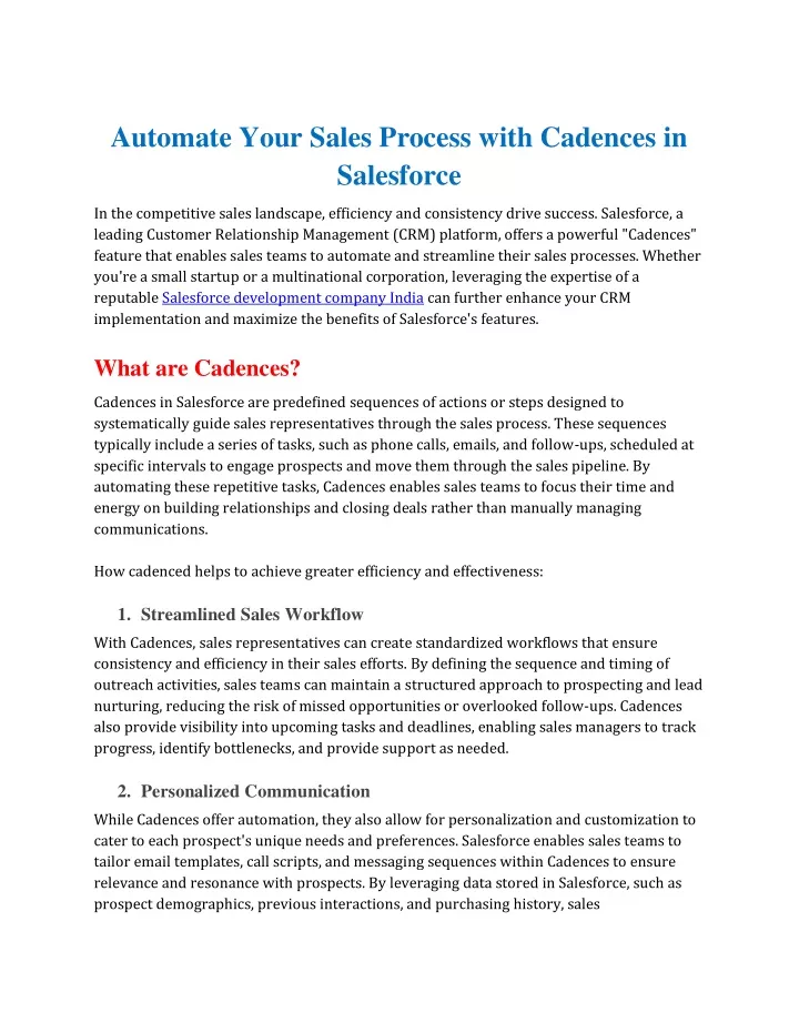 automate your sales process with cadences