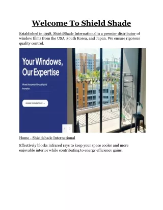 welcome to shield shade