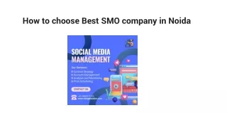 How to choose Best SMO company in Noida