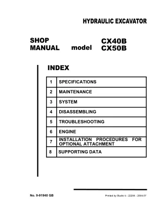 CASE CX50B MINI EXCAVATOR Service Repair Manual