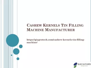 Fully Automated Cashew Kernels Tin Filling Machine
