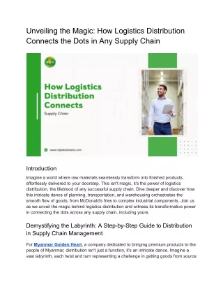 Unveiling the Magic_ How Logistics Distribution Connects the Dots in Any Supply Chain