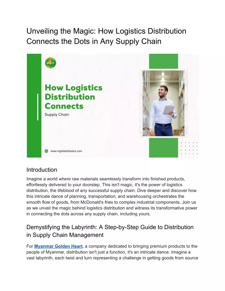 unveiling the magic how logistics distribution