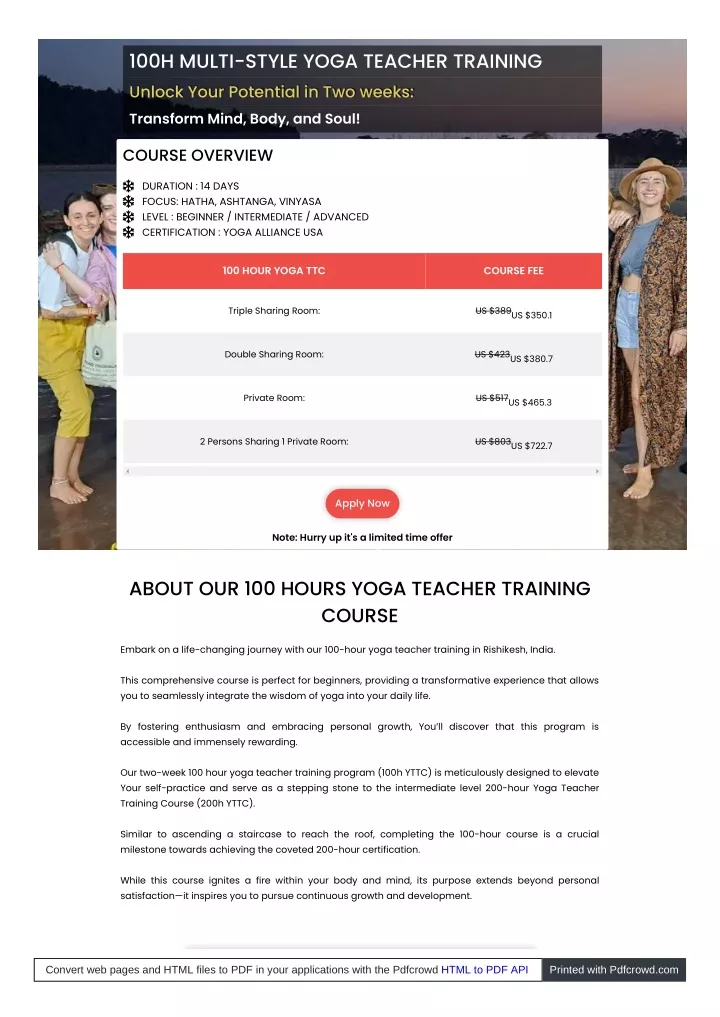 100h multi style yoga teacher training unlock