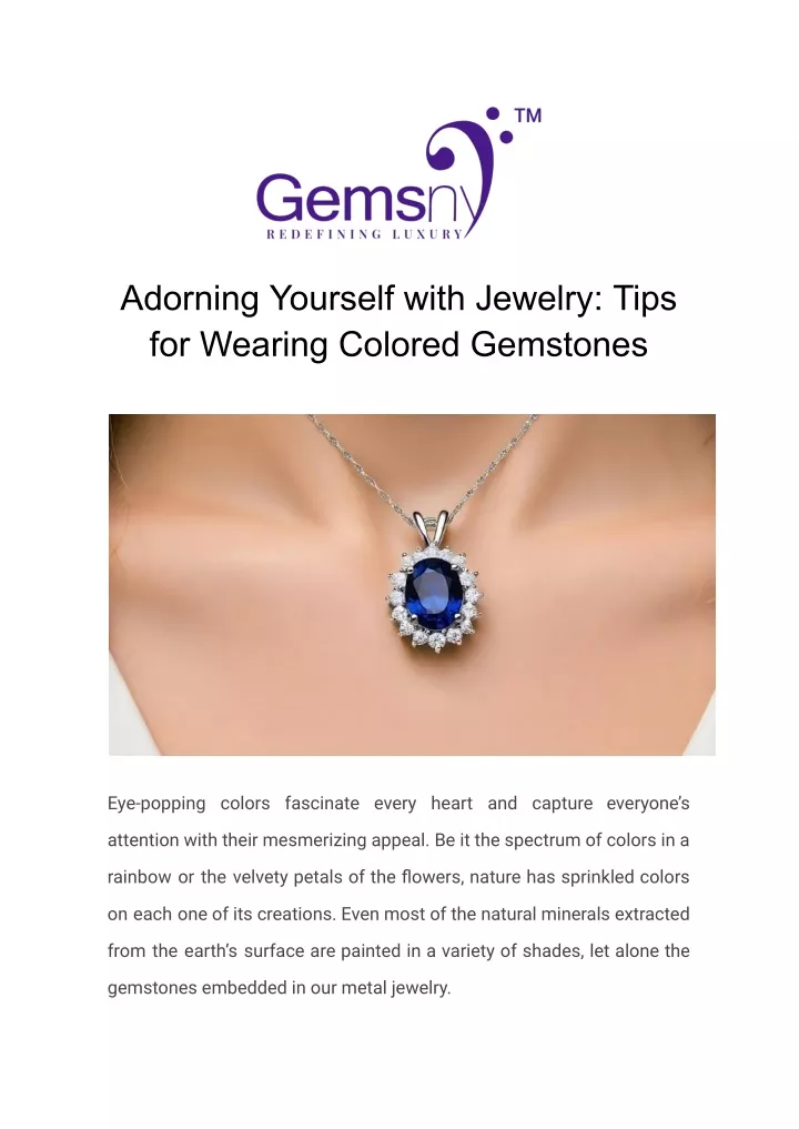 PPT - Adorning Yourself with Jewelry_ Tips for Wearing Colored 