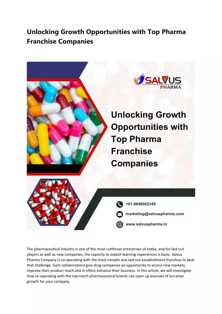 unlocking growth opportunities with top pharma
