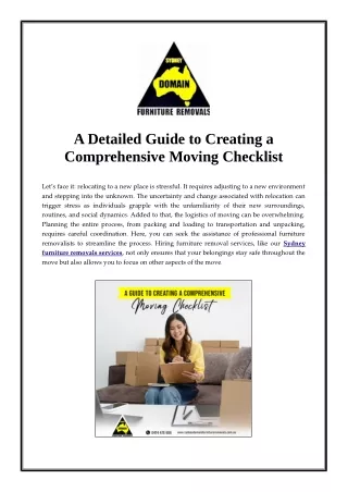 A Detailed Guide to Creating a Comprehensive Moving Checklist