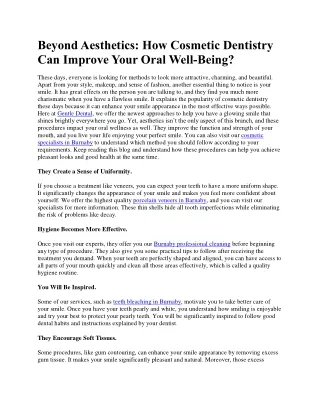 Beyond Aesthetics How Cosmetic Dentistry Can Improve Your Oral Well-Being