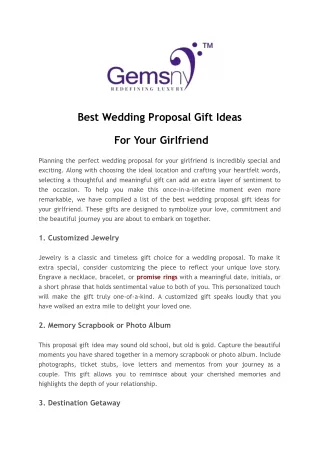 The Best Wedding Proposal Gift Ideas to Show Your Girlfriend You Care