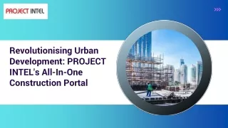 Database for Urban Construction Projects Advanced Analysis Tool Development Projects Analysis