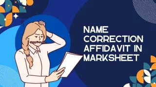 Name Correction Affidavit In Marksheet
