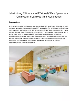 Maximizing Efficiency_ AltF Virtual Office Space as a Catalyst for Seamless GST Registration