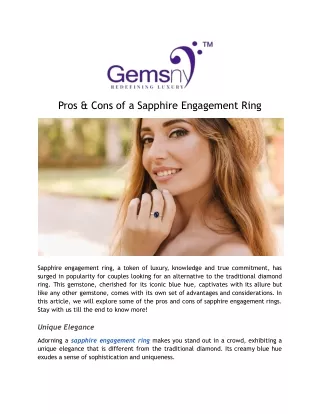 Pros & Cons of a Sapphire Engagement Ring