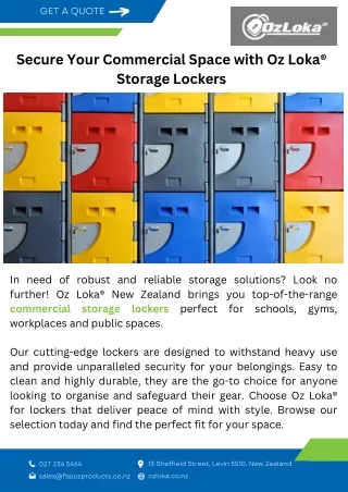 Secure Your Commercial Space with Oz Loka® Storage Lockers