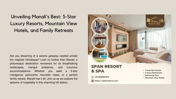 unveiling manali s best 5 star luxury resorts
