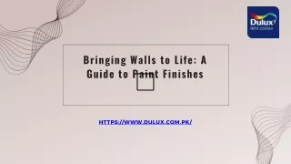 Bringing Walls to Life: A Guide to Paint Finishes