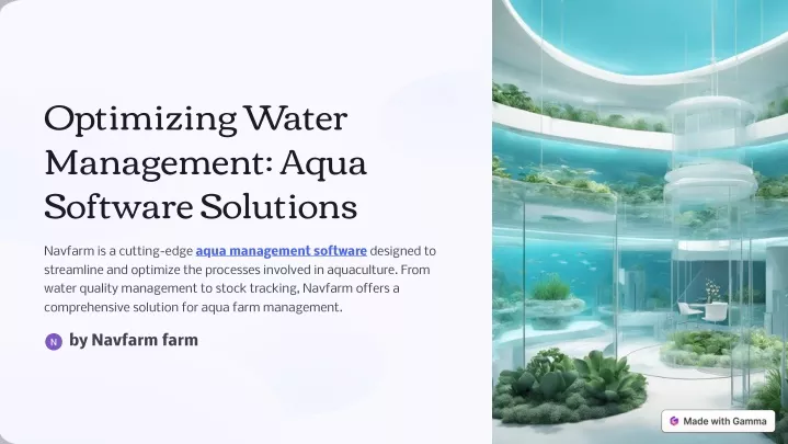 optimizing water management aqua software
