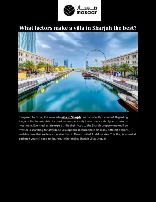 What_factors_make_villa_in_Sharjah_the_best?