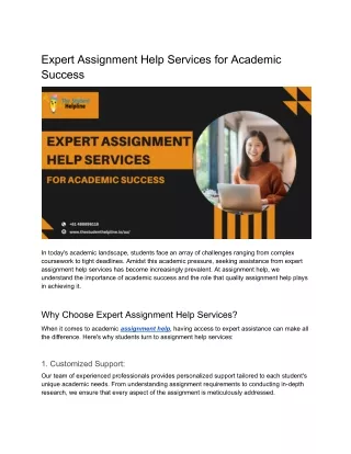 Expert Assignment Help Services for Academic Success